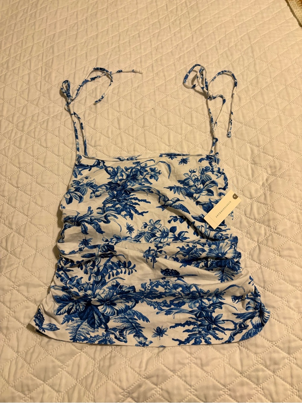NWT Maeve Women’s Blue Floral Tie-Strap Cami Top